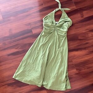 Susana Monaco green halter neck dress size medium
